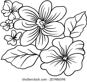 Floral design. Line background.
