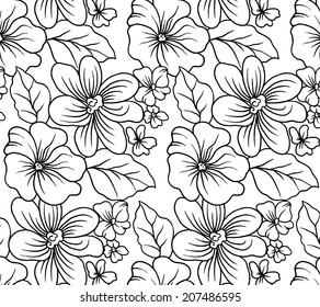 Floral design. Line background of flowers.