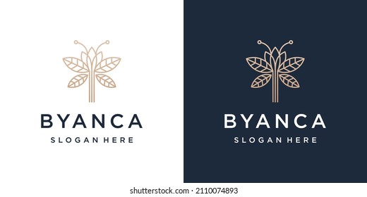 floral design logo template with circular art line style