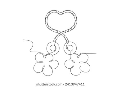 A floral design Martisor. Martisor one-line drawing