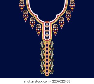 Floral design for neckline design,Geometric Ethnic oriental pattern traditional .Floral necklace embroidery design for fashion women. Neckline design for textile print