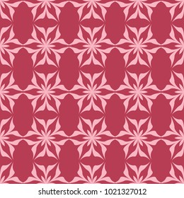 Floral design on red background. Seamless pattern for textile and wallpapers