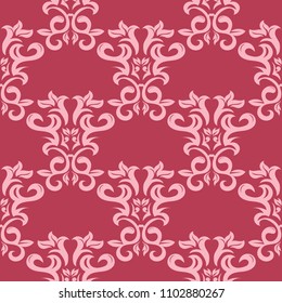 Floral design on red background. Seamless pattern for textile and wallpapers