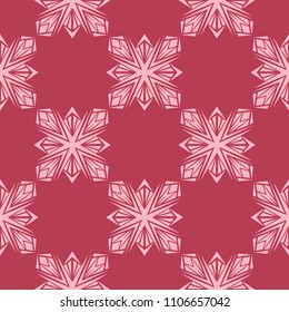 Floral design on red background. Seamless pattern for textile and wallpapers