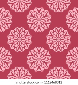 Floral design on red background. Seamless pattern for textile and wallpapers