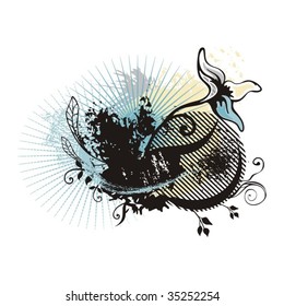 Floral design with ornamental details, vector illustration series.