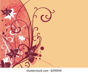 Floral design with ornamental details, vector illustration series.
