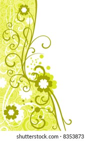 Floral design with ornamental details, vector illustration series.