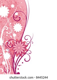 Floral design with ornamental details, vector illustration series.