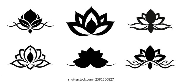 Floral Design Ornaments Bundle Set Silhouette Vector | Decorative Floral Elements for Elegant Designs