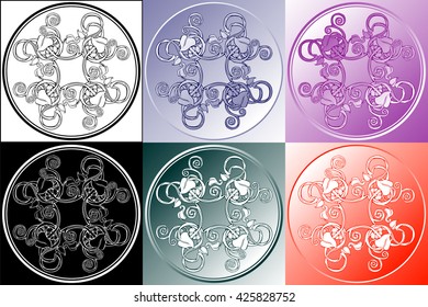 Floral design ornaments, vector set