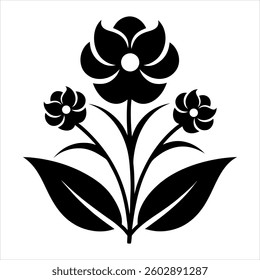 floral design over white background, silhouette style, vector illustration art 