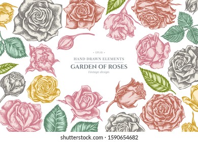 Floral design with pastel roses
