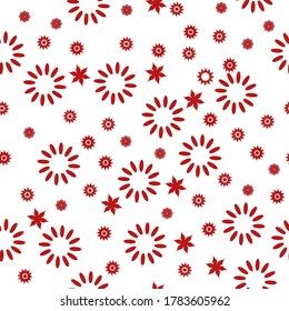 Patrón de diseño floral. Flores rojas sin costura en segundo plano. Patrón de ilustración vectorial para tela, textil, envoltura de regalo, fondo, papel de pared, diario de bala, scrapbooking 