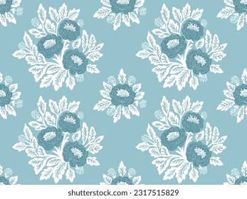 floral design pattern flower block floral repeat pattern vector