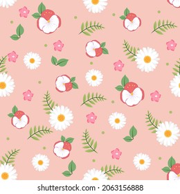 Diseño floral en arte vectorial de fondo rosa