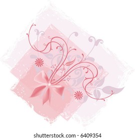 floral design with pink bow