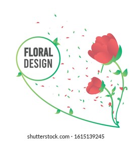 Floral Design. Floral poster, invite. Vector decorative greeting card or invitation design background. Red Rose illustration.