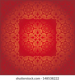 floral design red brown, seamless