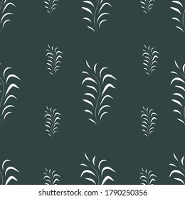 Floral design Seamless white with dark blue. Vector illustration repeat pattern