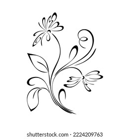 Stylized Tulip Black Lines On White Stock Vector (Royalty Free ...