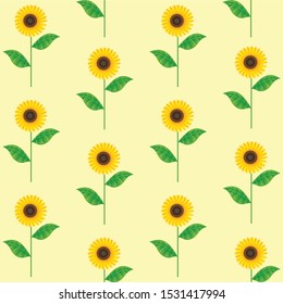 
Floral Design Sun Flower Seamless textile  Pattern - Vector