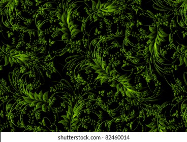 floral design texture on a black background