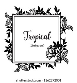 Floral design for tropical card vector illustration
