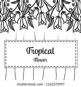 Floral design for tropical card vector illustration