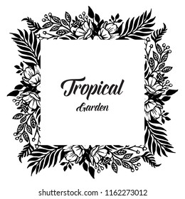 Floral design for tropical card vector illustration