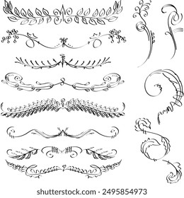 Floral design used at the end of a letter, story or card. Vector illustration