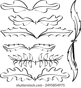 Floral design used at the end of a letter, story or postcard in the form of large leaves. Vector illustration