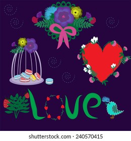  Floral design variations for cards, posters, invitations.