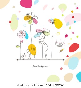 Floral design vector background for greeting card, spring season, wedding invitation, special thank, and baby shower background with open space.