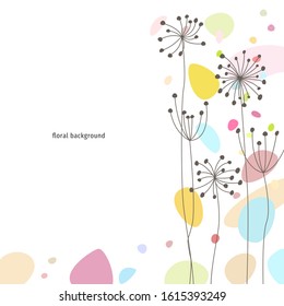 Floral design vector background for greeting card, spring season, wedding invitation, special thank, and baby shower background with open space.