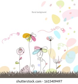 Floral design vector background for greeting card, spring season, wedding invitation, special thank, and baby shower background with open space.
