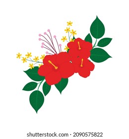 vector de diseño floral. Rama vectorial con flores primaverales. Rama de árboles frutales realista. Elemento de arte de clips dibujado a mano aislado en el fondo oscuro para tu diseño, postales, publicidad.