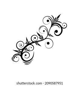floral design vector. Vector branch with spring flowers. Realistic fruit tree branch. Detailed hand drawn clip art element isolated on dark background for your design, postcards, advertising.
