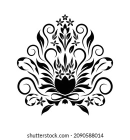 floral design vector. Vector branch with spring flowers. Realistic fruit tree branch. Detailed hand drawn clip art element isolated on dark background for your design, postcards, advertising.
