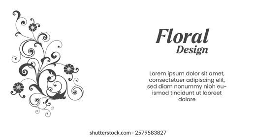 Floral Design Vector Card Template - Leaf card design