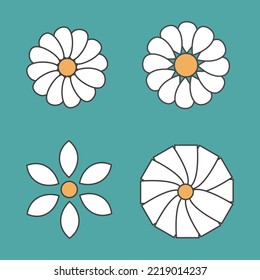 Floral design vector collection white.