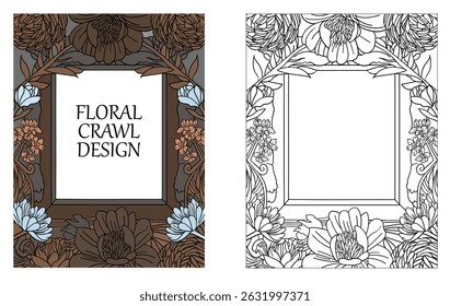 Archivo de Vector de diseño floral, marco de fotos de estilo vintage.
