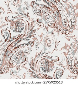 Floral design in vector format, featuring a Bohemian textile print that is suitable for use in fabric, clothing, covers, motifs, and wallpaper.