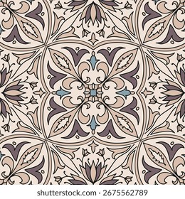 Floral design in vector format, featuring a Bohemian textile print that is suitable for use in fabric, clothing, covers, motifs, and wallpaper.