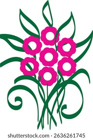 Ilustración vectorial de diseño floral rojo