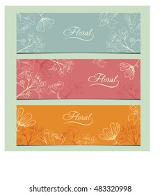 Floral design vector labels