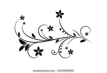 floral design vector. leaves vector with flower illustration.