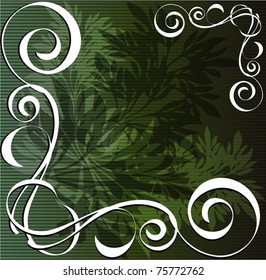 Floral design and vintage item on a green background