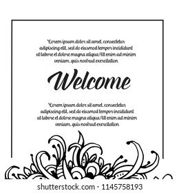 Floral design for welcome card design vector illustration