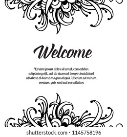Floral design for welcome card design vector illustration